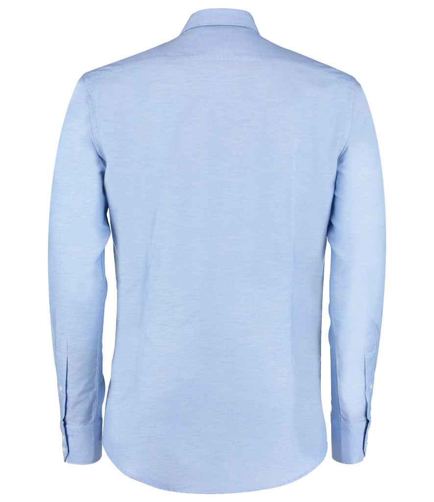 Kustom Kit Long Sleeve Slim Fit Workwear Oxford Shirt - Light Blue