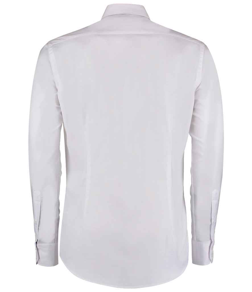 Kustom Kit Long Sleeve Slim Fit Workwear Oxford Shirt - White