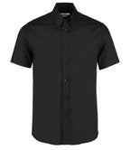 Kustom Kit Premium Short Sleeve Tailored Oxford Shirt - Black