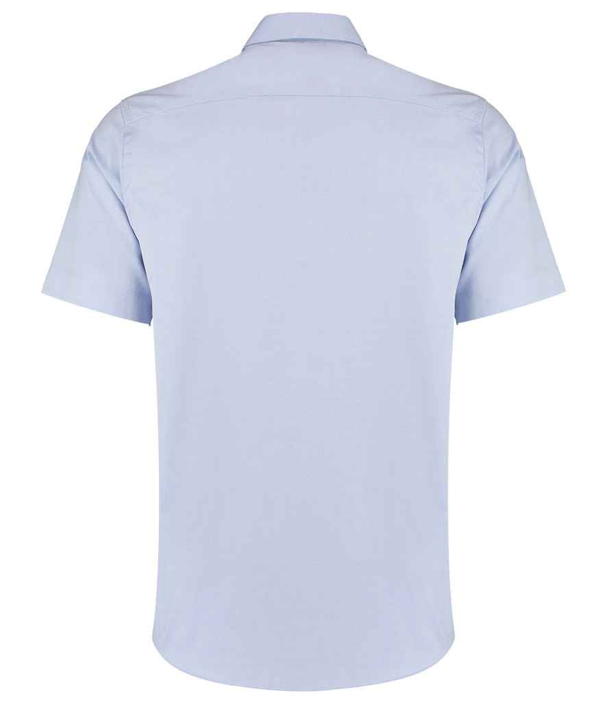 Kustom Kit Premium Short Sleeve Tailored Oxford Shirt - Light Blue