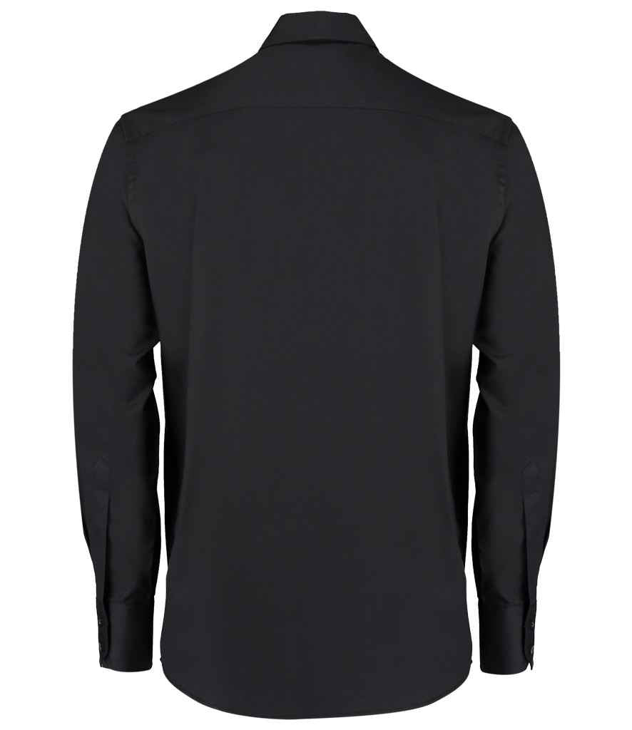 Kustom Kit Premium Long Sleeve Tailored Oxford Shirt - Black