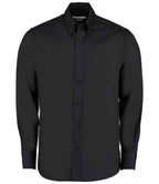 Kustom Kit Premium Long Sleeve Tailored Oxford Shirt - Black