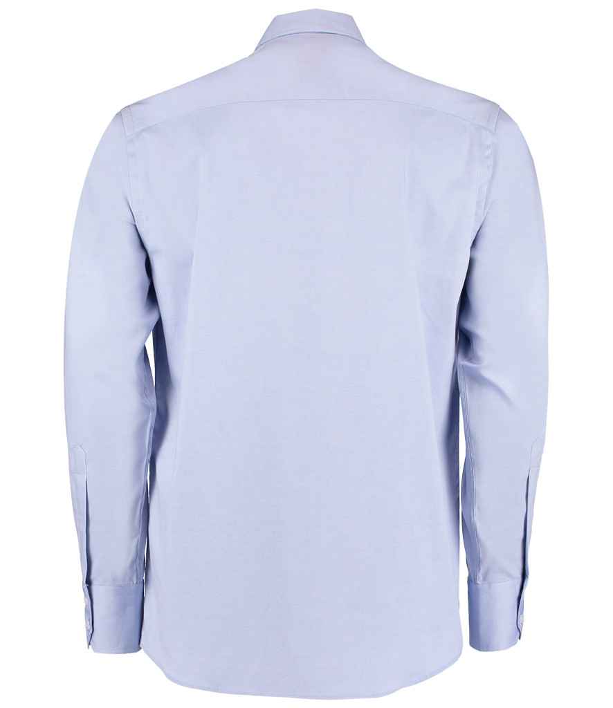 Kustom Kit Premium Long Sleeve Tailored Oxford Shirt - Light Blue