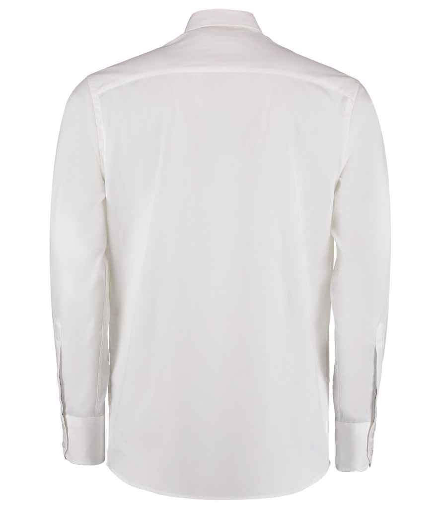 Kustom Kit Premium Long Sleeve Tailored Oxford Shirt - White