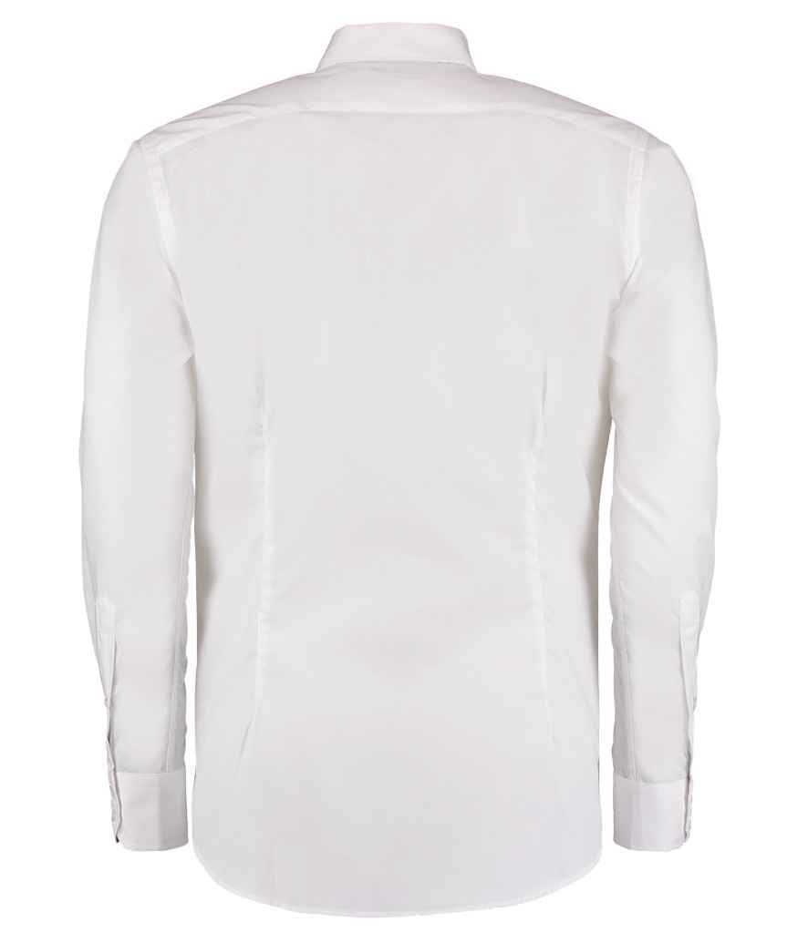 Kustom Kit Long Sleeve Slim Fit Business Shirt - White