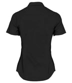 Kustom Kit Ladies Short Sleeve Tailored Poplin Shirt - Black