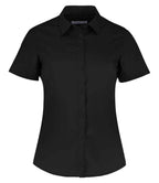 Kustom Kit Ladies Short Sleeve Tailored Poplin Shirt - Black