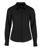 Kustom Kit Ladies Long Sleeve Tailored Poplin Shirt - Black