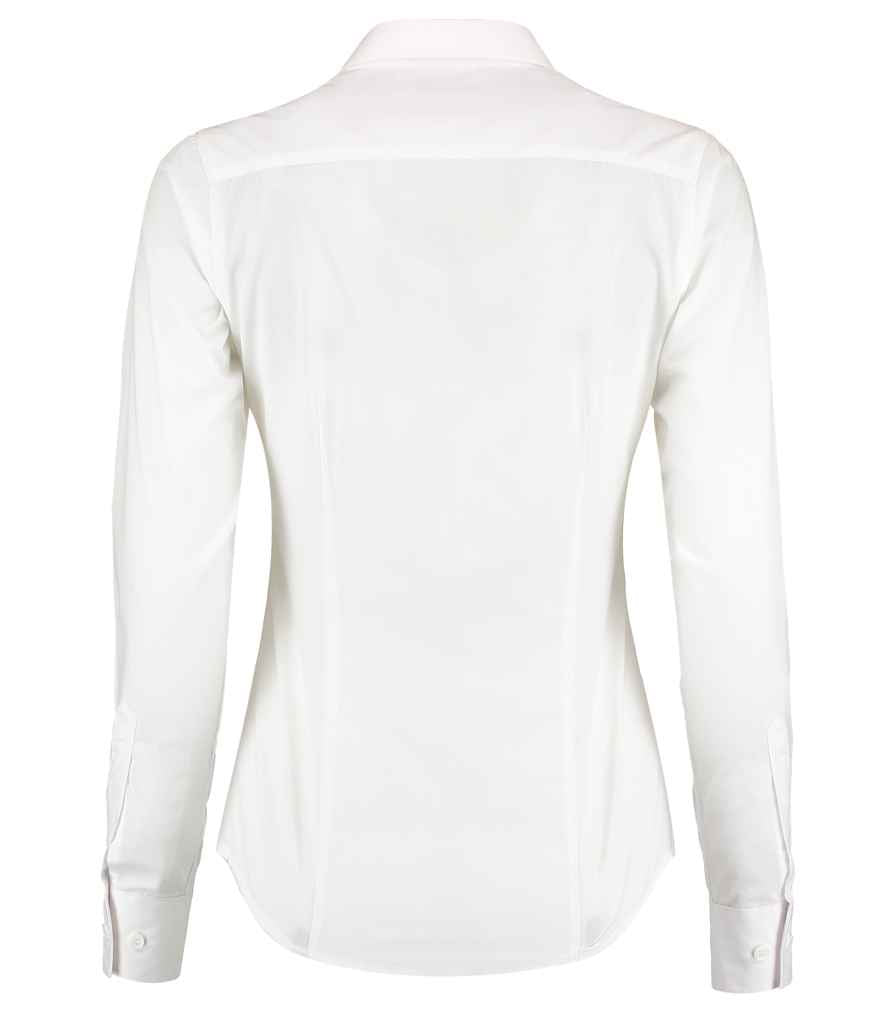 Kustom Kit Ladies Long Sleeve Tailored Poplin Shirt - White