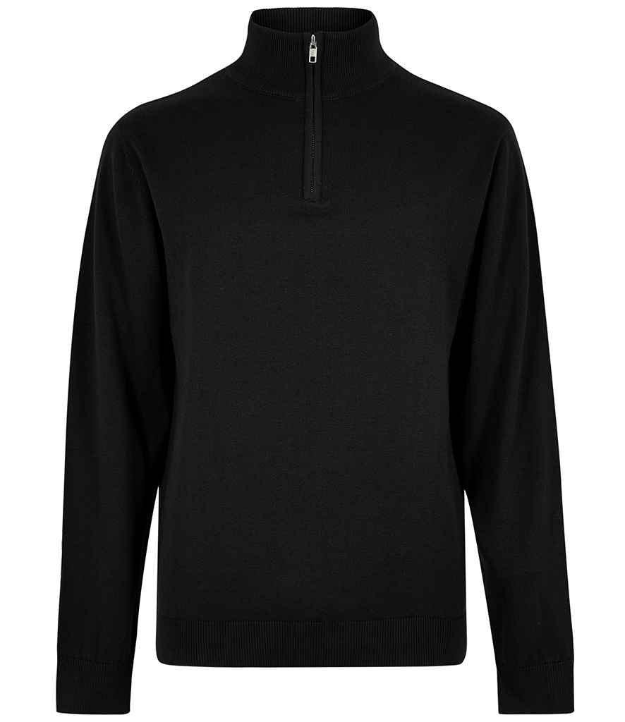 Kustom Kit Regular Fit Arundel 1/4 Zip Sweater - Black