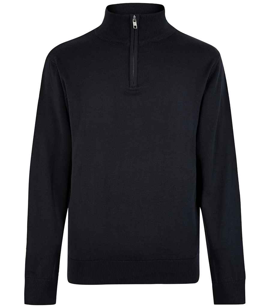 Kustom Kit Regular Fit Arundel 1/4 Zip Sweater - Navy