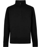 Kustom Kit Regular Fit 1/4 Zip Piqué Sweatshirt - Black