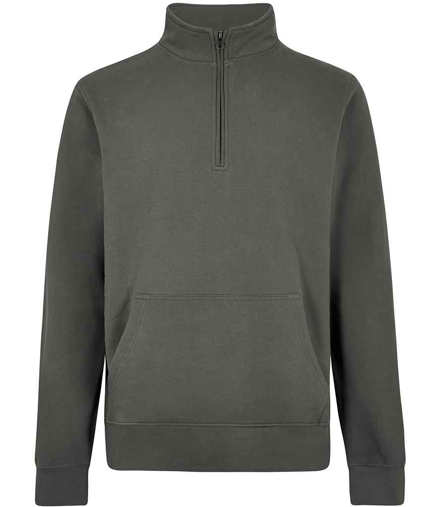 Kustom Kit Regular Fit 1/4 Zip Piqué Sweatshirt - Dark Grey