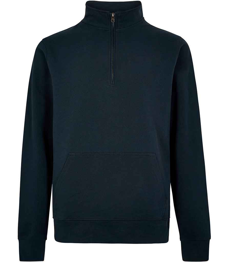 Kustom Kit Regular Fit 1/4 Zip Piqué Sweatshirt - Navy
