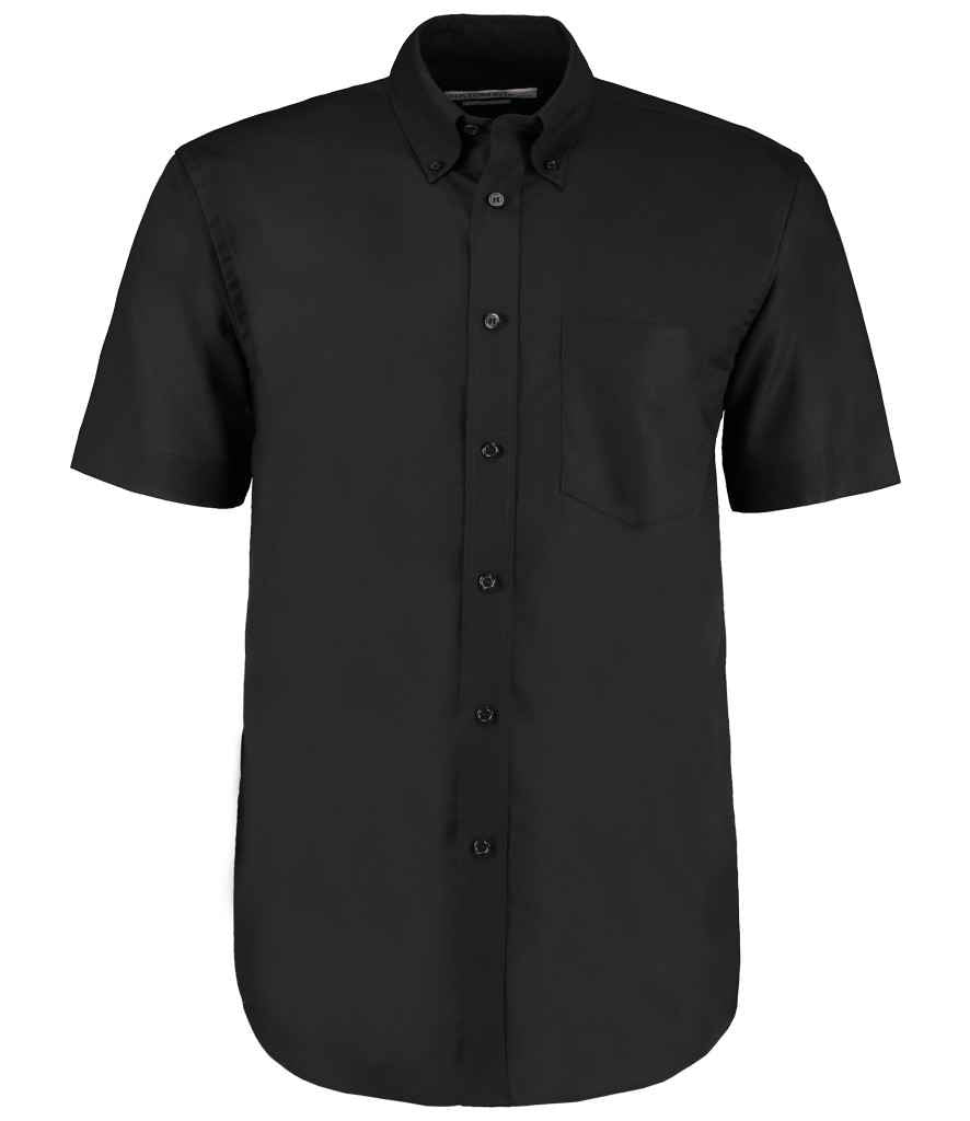 Kustom Kit Short Sleeve Classic Fit Workwear Oxford Shirt - Black