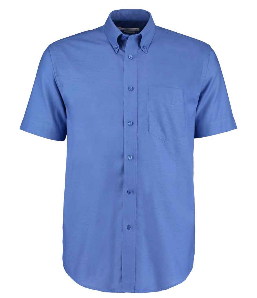 Kustom Kit Short Sleeve Classic Fit Workwear Oxford Shirt - Italian Blue