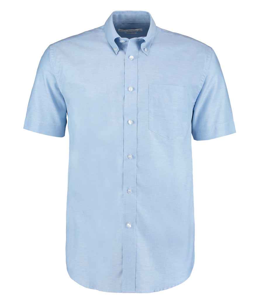 Kustom Kit Short Sleeve Classic Fit Workwear Oxford Shirt - Light Blue