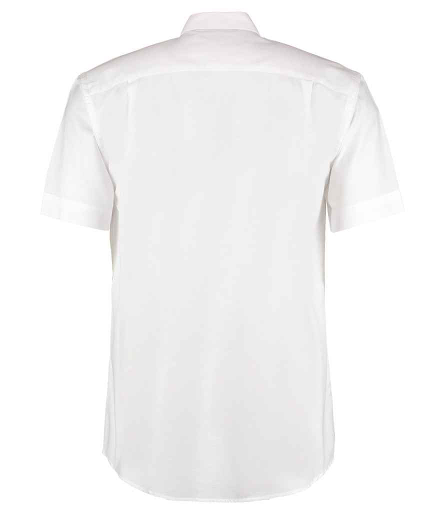 Kustom Kit Short Sleeve Classic Fit Workwear Oxford Shirt - White