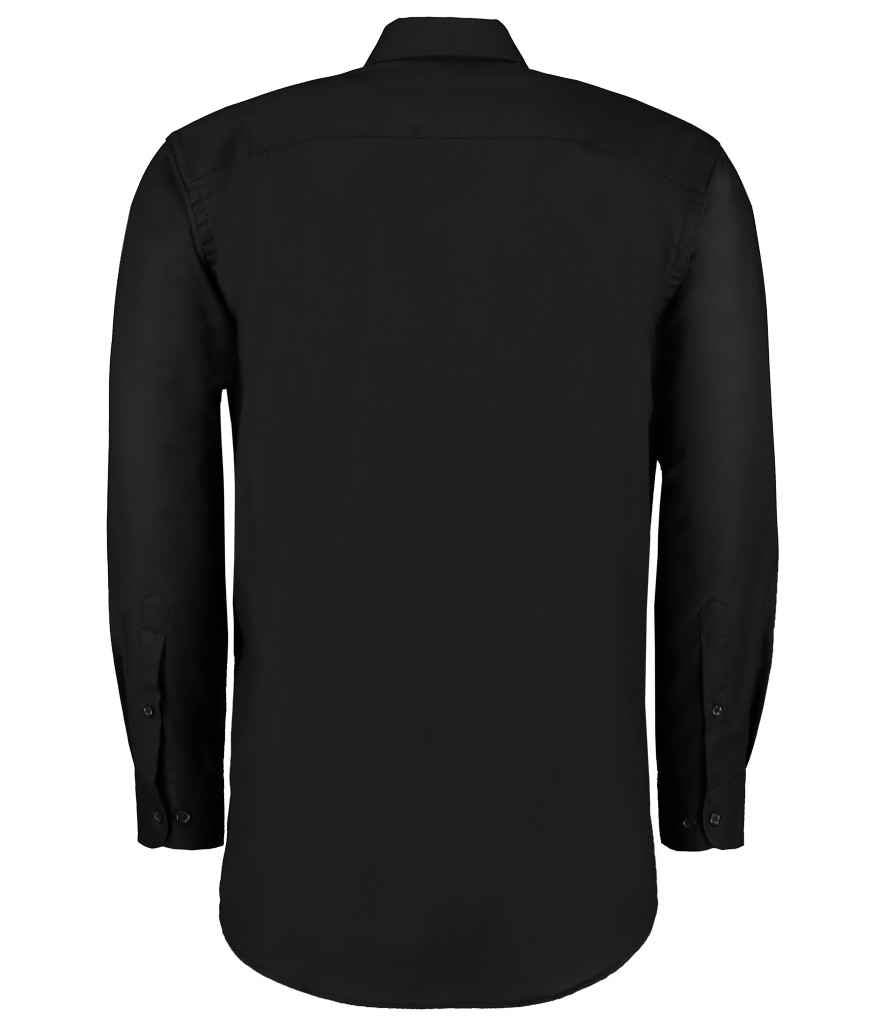 Kustom Kit Long Sleeve Classic Fit Workwear Oxford Shirt - Black