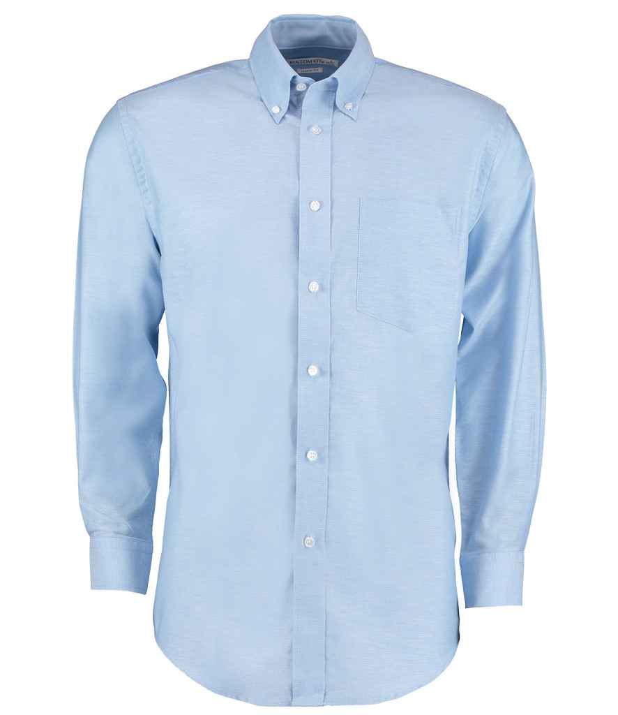 Kustom Kit Long Sleeve Classic Fit Workwear Oxford Shirt - Light Blue