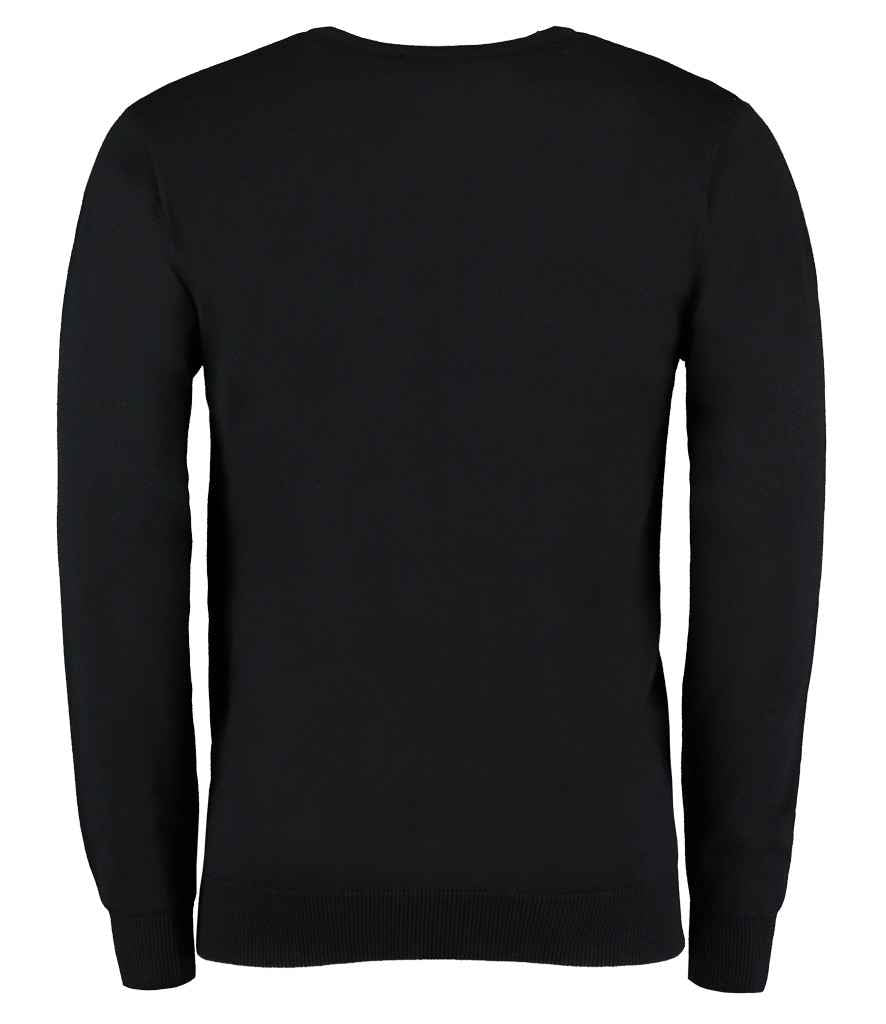 Kustom Kit Arundel Cotton Acrylic V Neck Sweater - Black