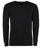 Kustom Kit Arundel Cotton Acrylic V Neck Sweater - Black
