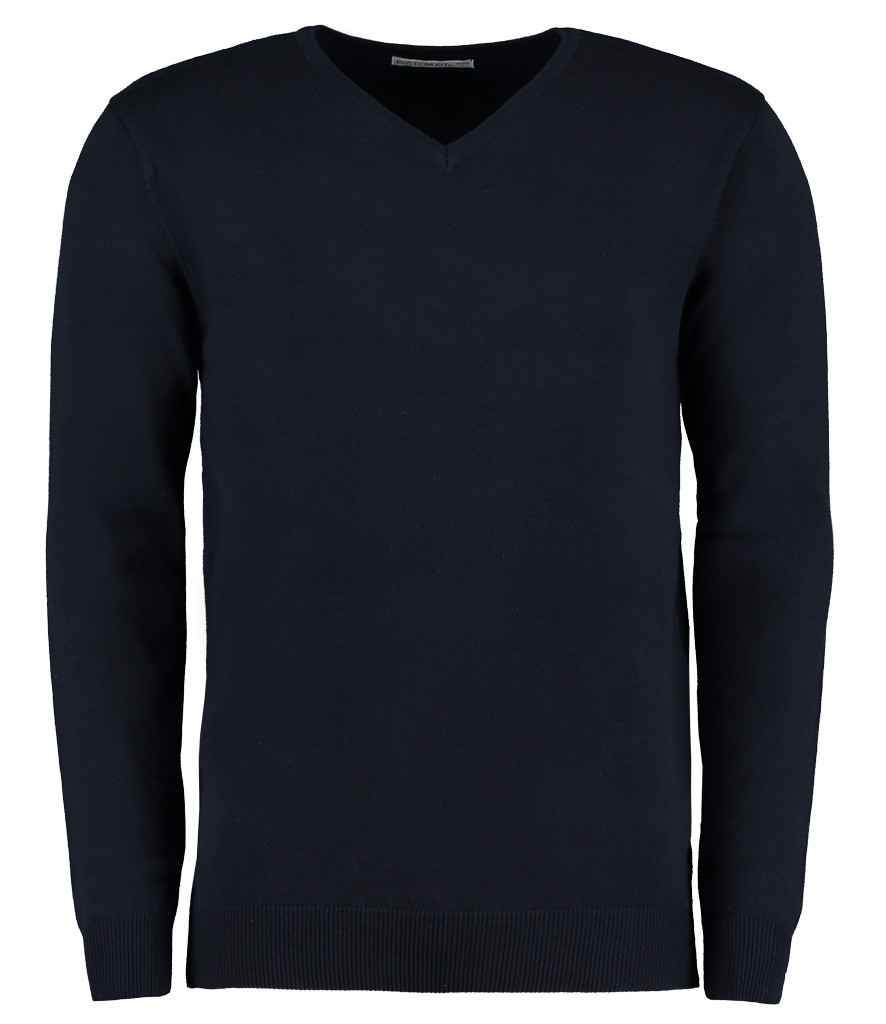 Kustom Kit Arundel Cotton Acrylic V Neck Sweater - Navy