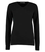 Kustom Kit Ladies Arundel Cotton Acrylic V Neck Sweater - Black