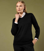 Kustom Kit Ladies Arundel Cotton Acrylic V Neck Sweater - Black
