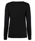 Kustom Kit Ladies Arundel Cotton Acrylic V Neck Cardigan - Black
