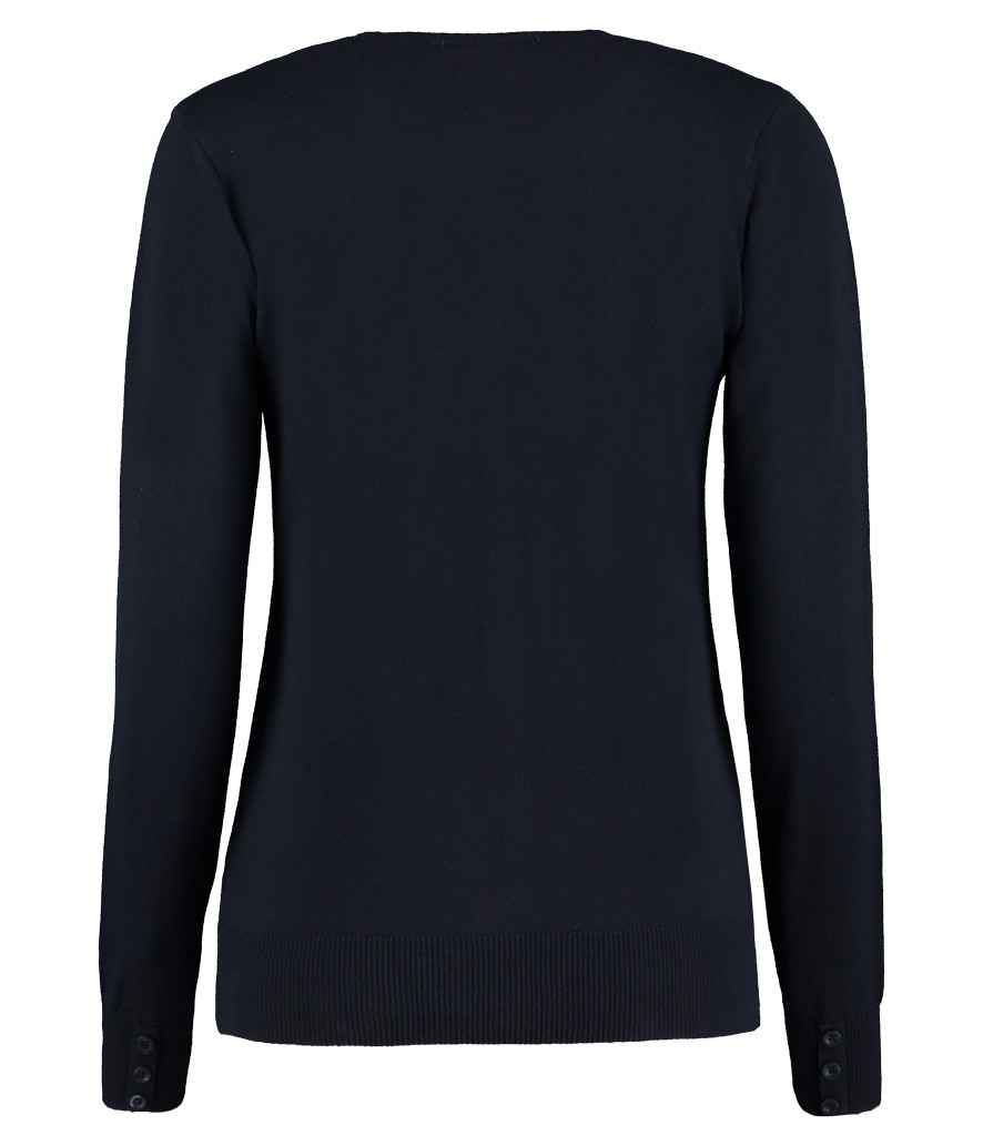 Kustom Kit Ladies Arundel Cotton Acrylic V Neck Cardigan - Navy