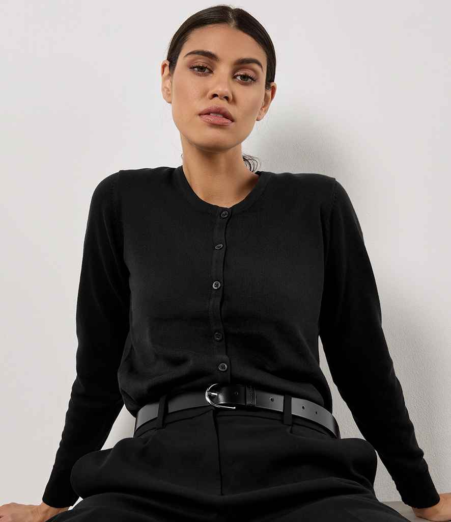 Kustom Kit Ladies Arundel Round Neck Cardigan - Black