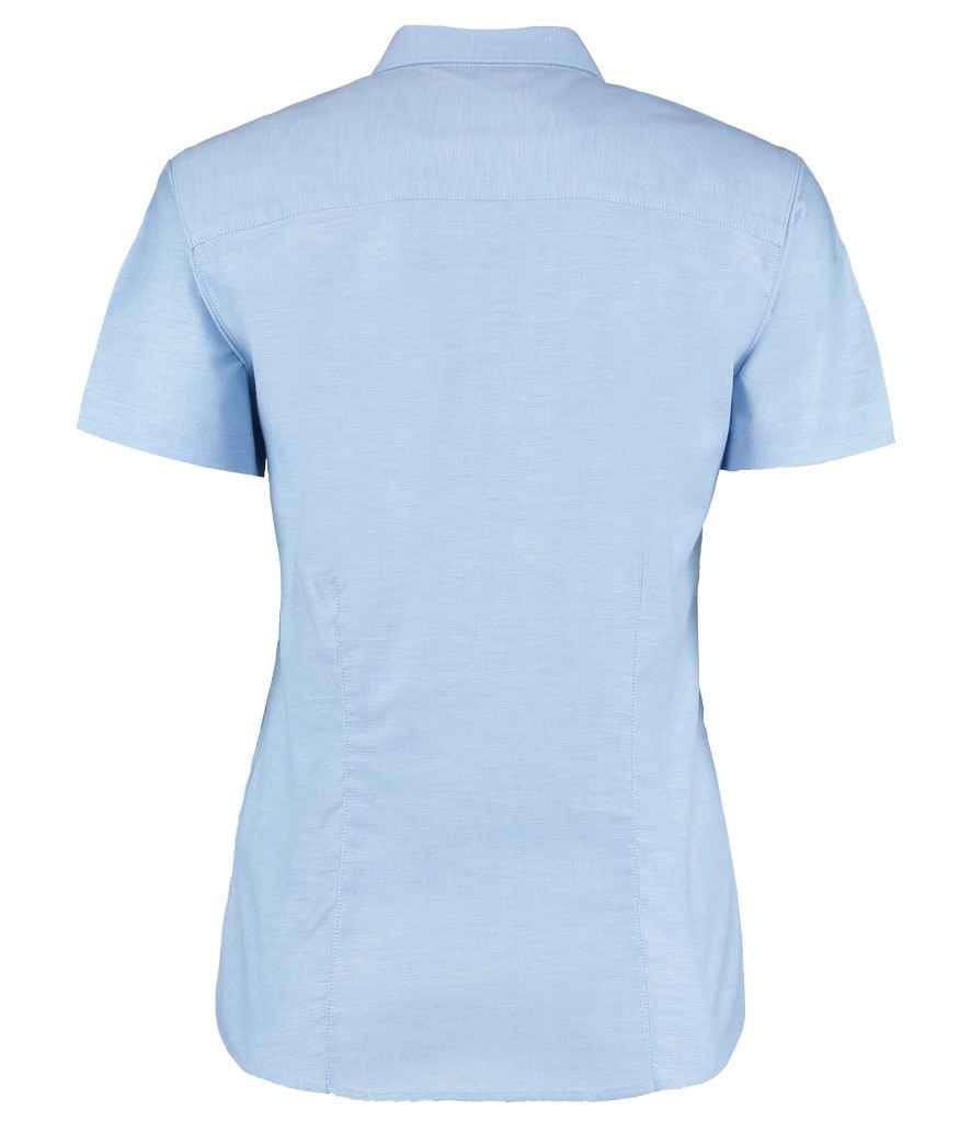 Kustom Kit Ladies Short Sleeve Tailored Workwear Oxford Shirt - Light Blue