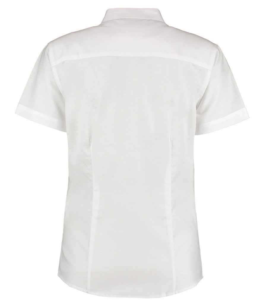 Kustom Kit Ladies Short Sleeve Tailored Workwear Oxford Shirt - White