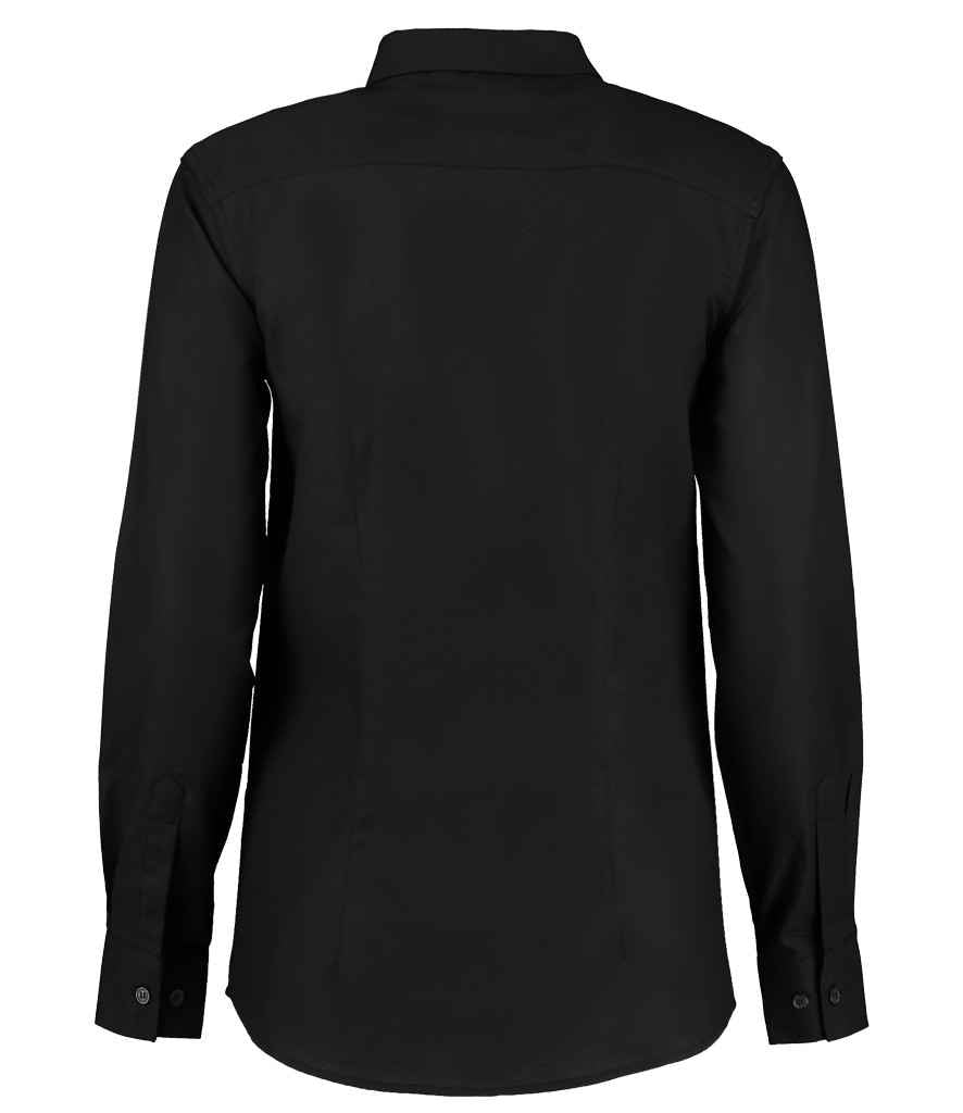 Kustom Kit Ladies Long Sleeve Tailored Workwear Oxford Shirt - Black