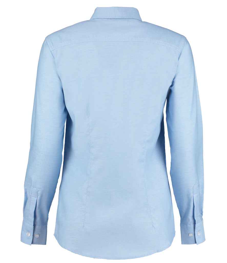 Kustom Kit Ladies Long Sleeve Tailored Workwear Oxford Shirt - Light Blue