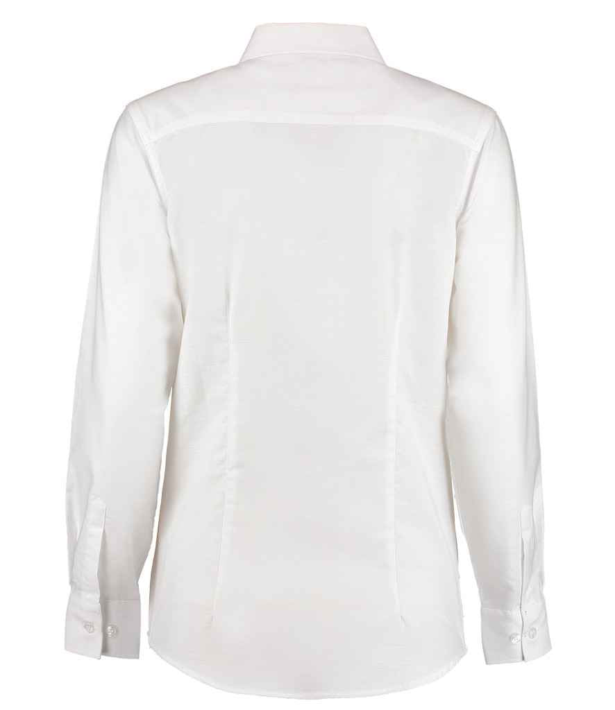 Kustom Kit Ladies Long Sleeve Tailored Workwear Oxford Shirt - White