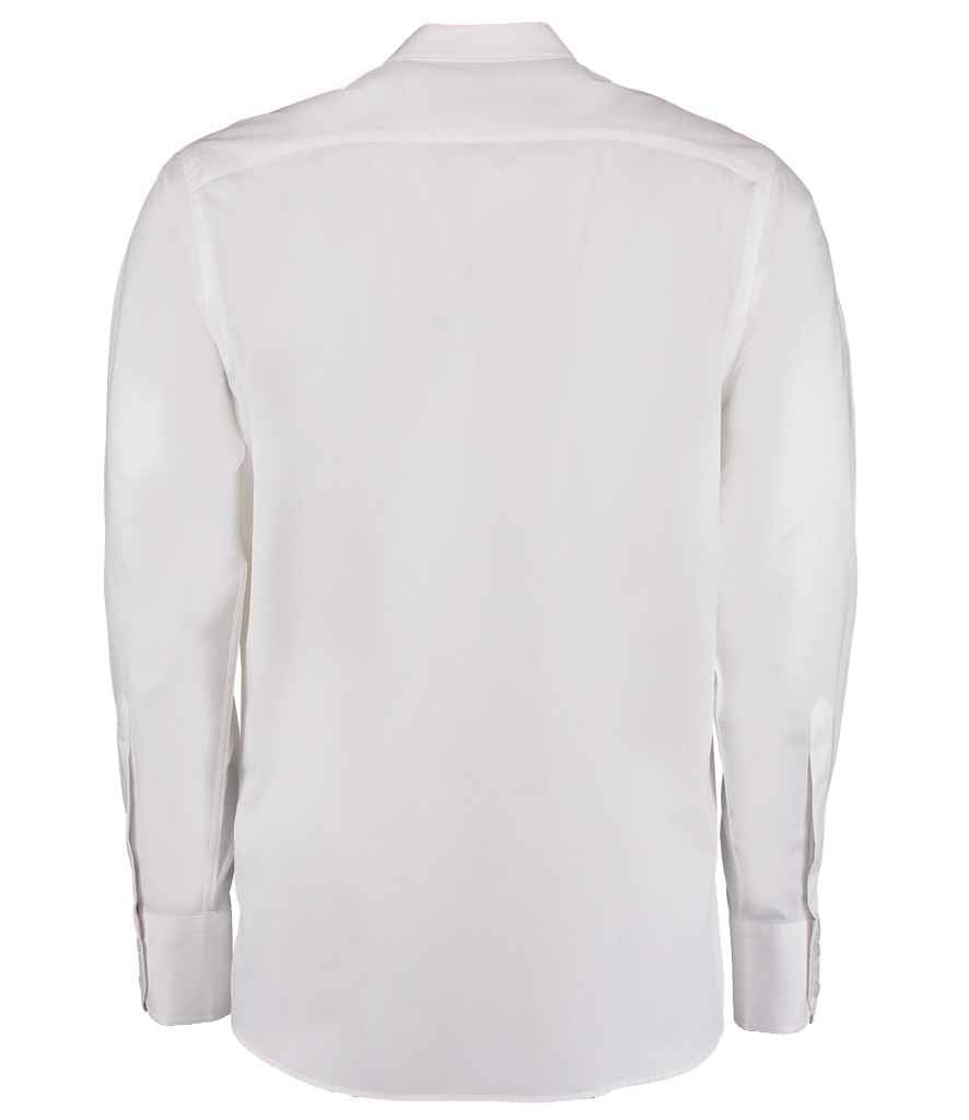 Kustom Kit Long Sleeve Tailored City Business Shirt - White