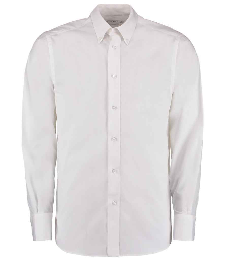 Kustom Kit Long Sleeve Tailored City Business Shirt - White