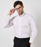 Kustom Kit Long Sleeve Tailored City Business Shirt - White