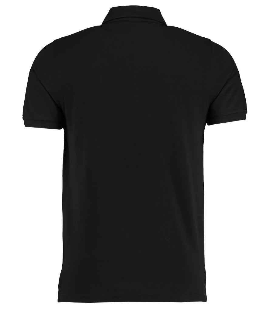 Kustom Kit Klassic Heavy Slim Fit Piqué Polo Shirt - Black