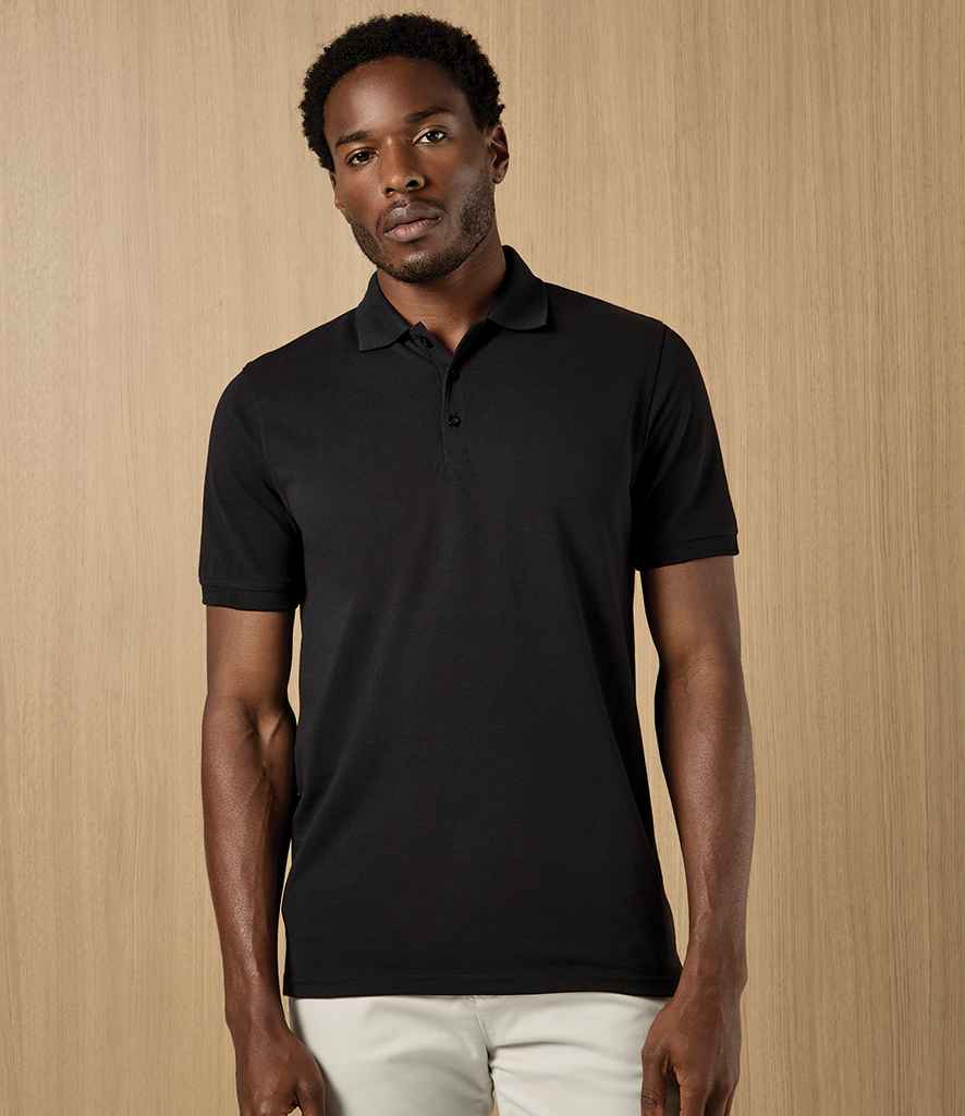 Kustom Kit Klassic Heavy Slim Fit Piqué Polo Shirt - Black
