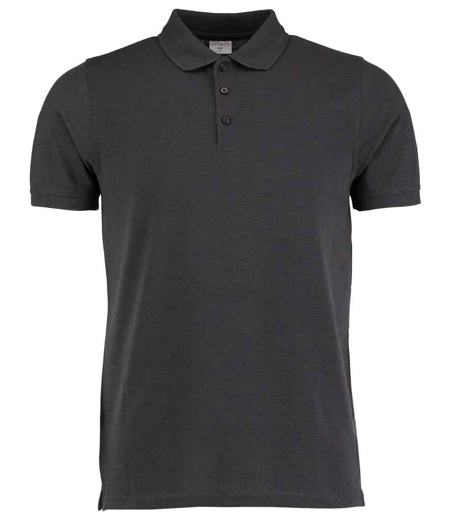 Kustom Kit Klassic Heavy Slim Fit Piqué Polo Shirt - Graphite Grey