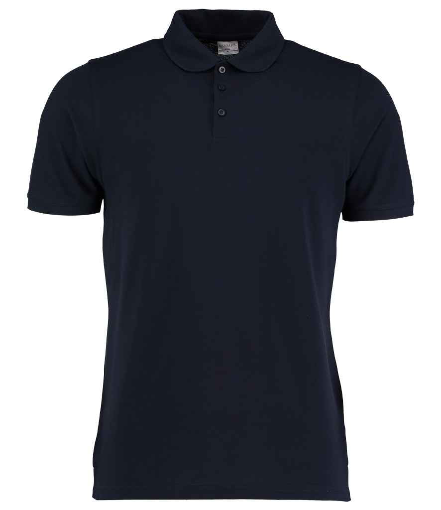 Kustom Kit Klassic Heavy Slim Fit Piqué Polo Shirt - Navy