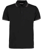 Kustom Kit Contrast Tipped Poly/Cotton Piqué Polo Shirt - Black/Charcoal