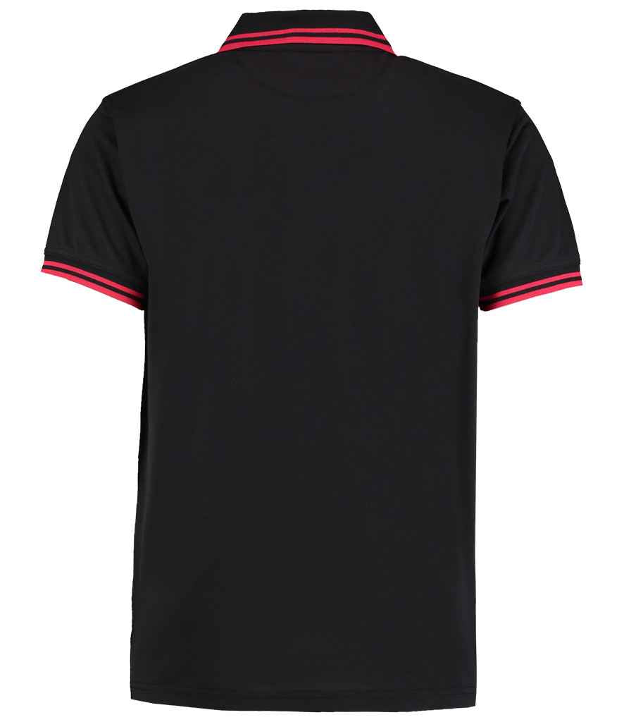 Kustom Kit Contrast Tipped Poly/Cotton Piqué Polo Shirt - Black/Red