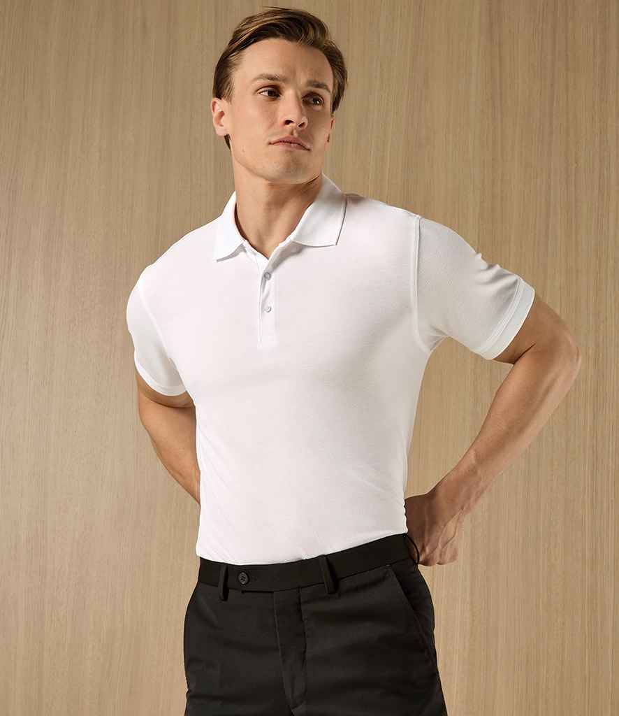 Kustom Kit Klassic Slim Fit Poly/Cotton Piqué Polo Shirt - White