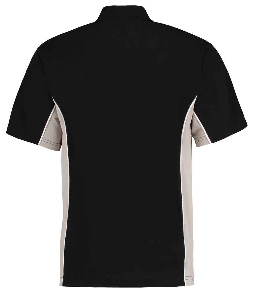 Kustom Kit Track Poly/Cotton Piqué Polo Shirt - Black/Grey