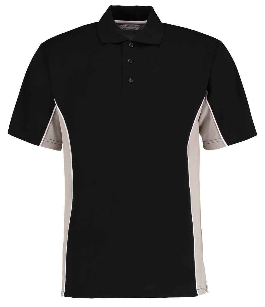 Kustom Kit Track Poly/Cotton Piqué Polo Shirt - Black/Grey