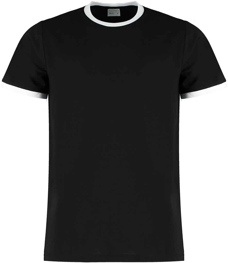 Kustom Kit Fashion Fit Ringer T-Shirt - Black/White